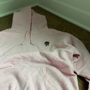 pink hoodie